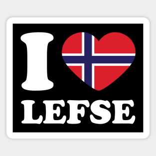 I Love Lefse Norway Flag Heart Magnet